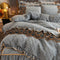 Luxurious Crystal Velvet Borded Borded Bylip Sede Waret Russ con falda de cama