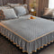 Luxurious Crystal Velvet Borded Borded Bylip Sede Waret Russ con falda de cama