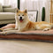 Luxurious Retro Faux Leather Sleep Dipe Did Dog Cama con almohada