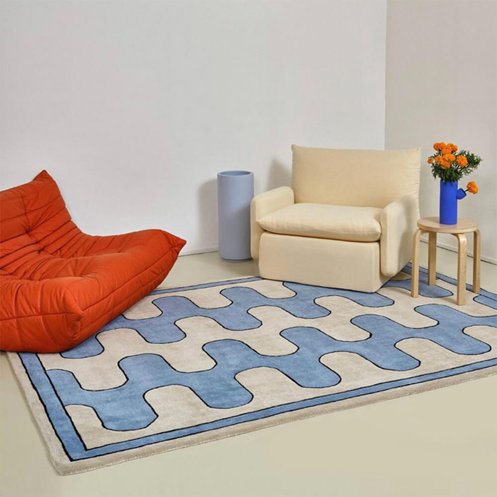 Modern Art Color Block Faux Cashmere Carpet