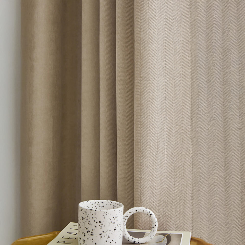 Modern Design Premium Herringbone Chenille Blackout Curtain