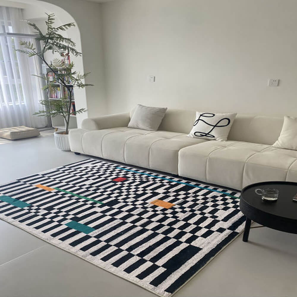 Alfombra moderna minimalista para sala de estar, alfombra suave y elegante