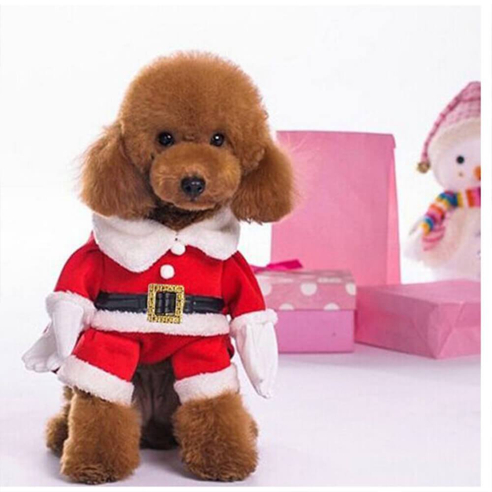 Stereoscopic Christmas Santa Claus Outfit Hat Cosplay Dog Costume