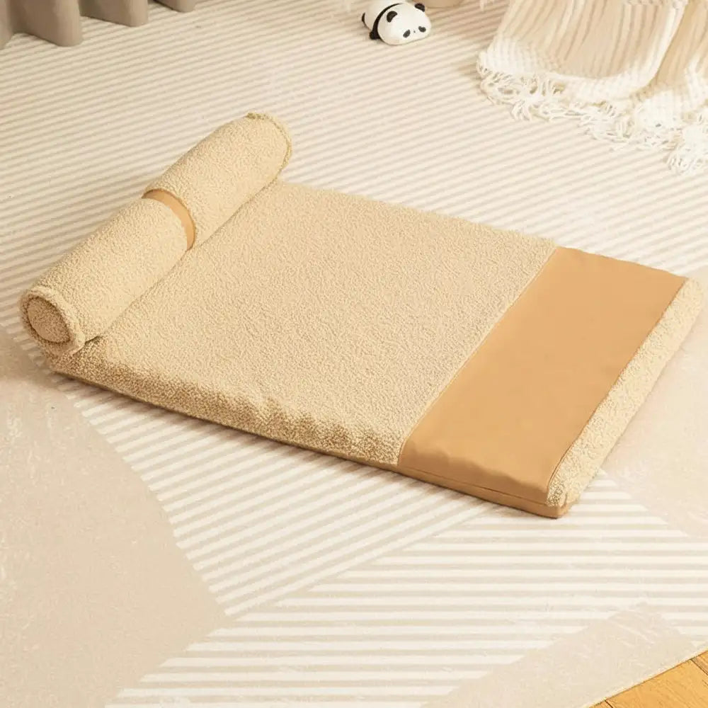 Teddy Fluffy Deep Sleep Large Space Pillow Dog Bed - Honey Amber