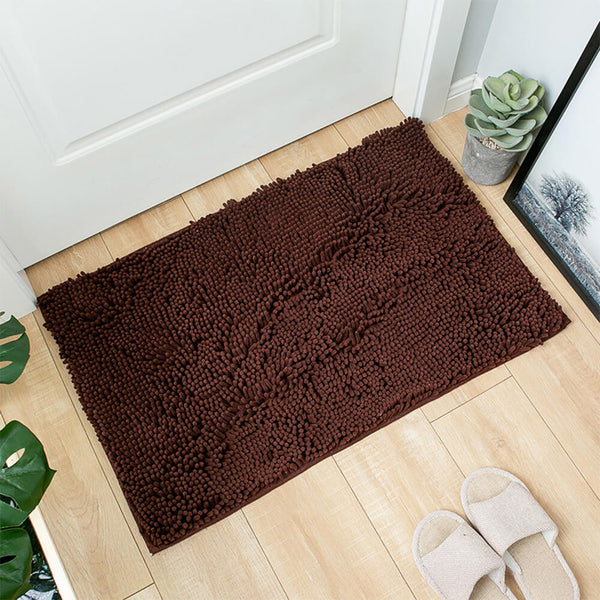 Alfombra de puerta de chenille ultra absorbente de chenille para patas de perros fangosas