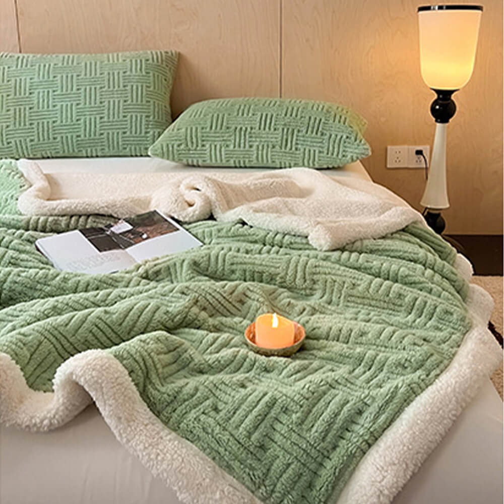 Ultra-Soft Dual-Sided Warm Jacquard Comfort Multi-Functional Blanket