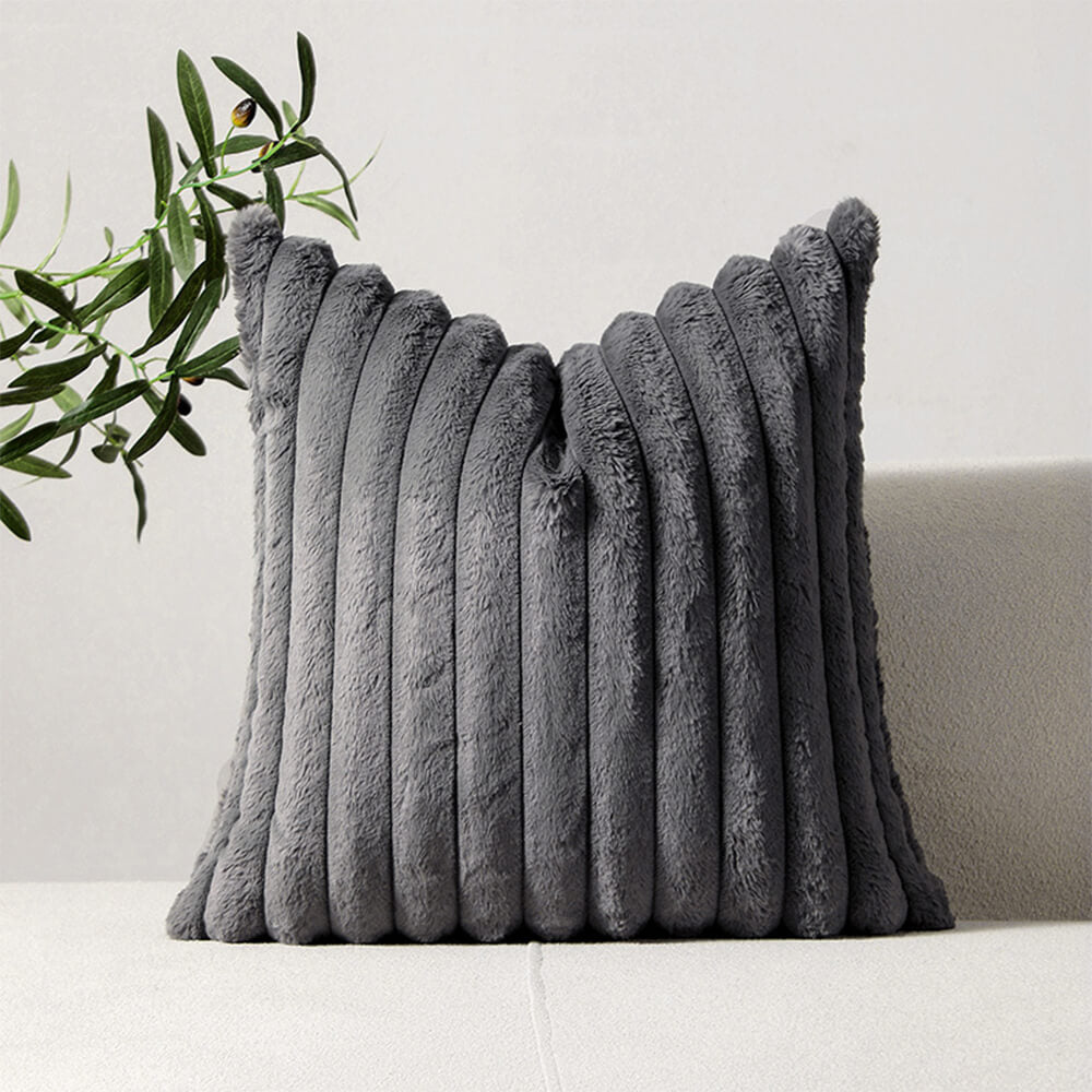 Velvet Striped Soft Decorative Sofa Pillow Cushion