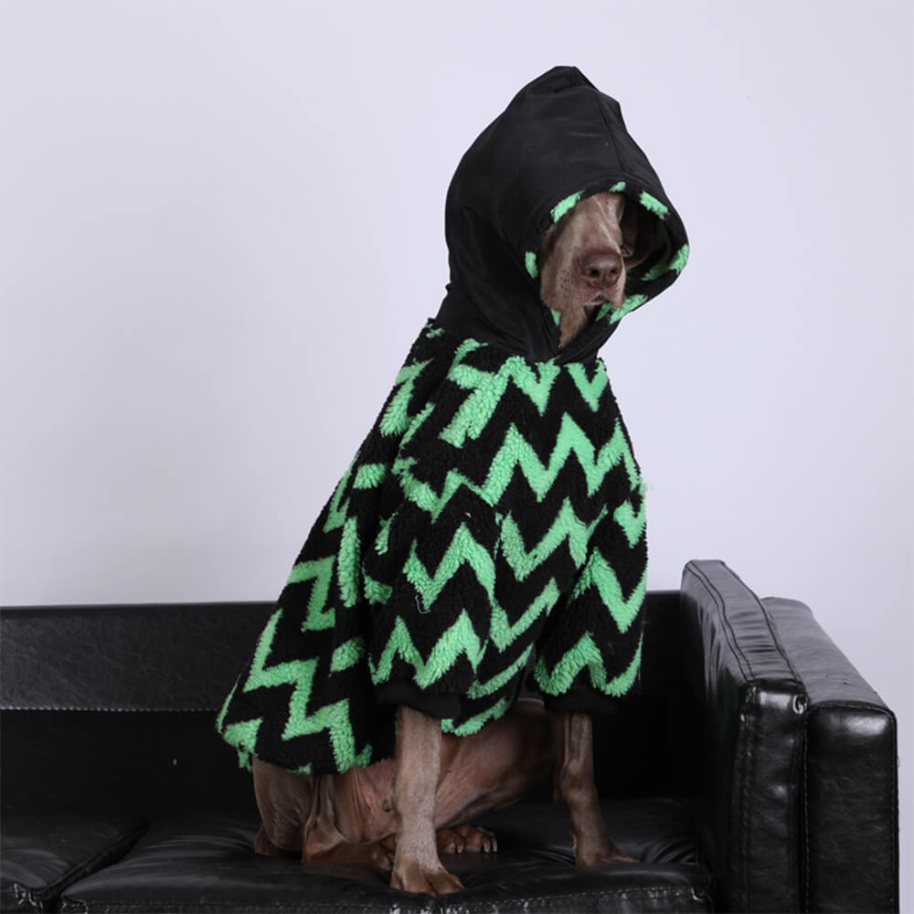 Vintage Leisure Square Striped Warm Dog Hoodie