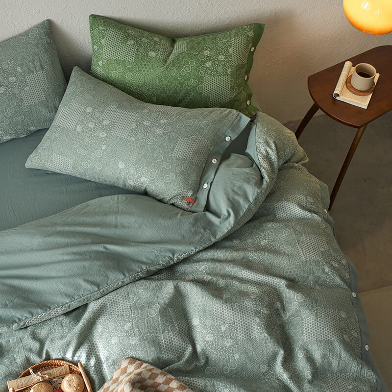 Vintage Patchwork Soft Cotton Duvet Cover Bed Sheet Set