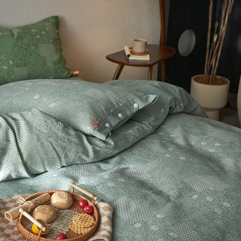 Vintage Patchwork Soft Cotton Duvet Cover Bed Sheet Set