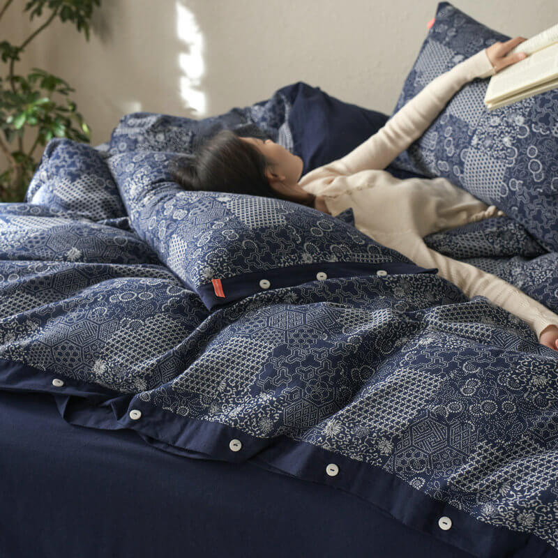 Vintage Patchwork Soft Cotton Duvet Cover Bed Sheet Set