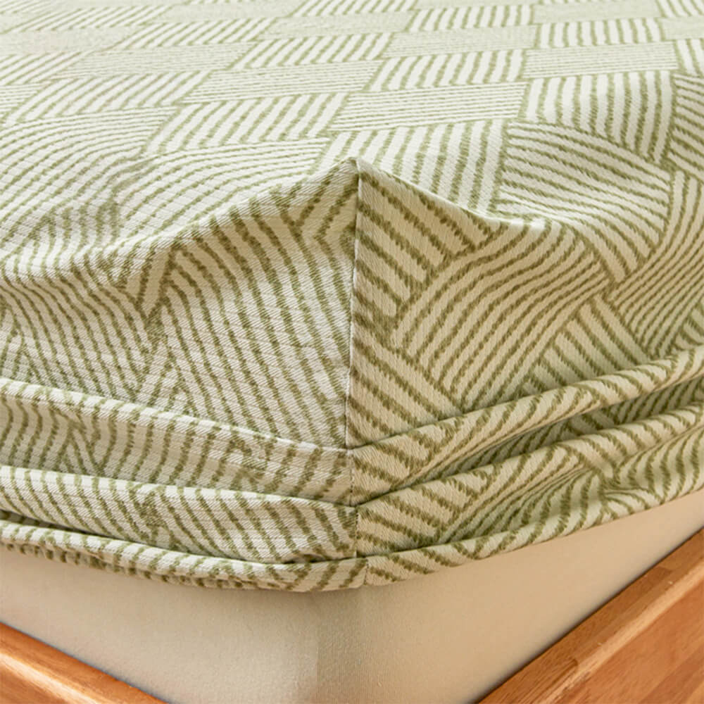 Vintage Textured Cotton Elastic Fitted Sheet Mattress Cover