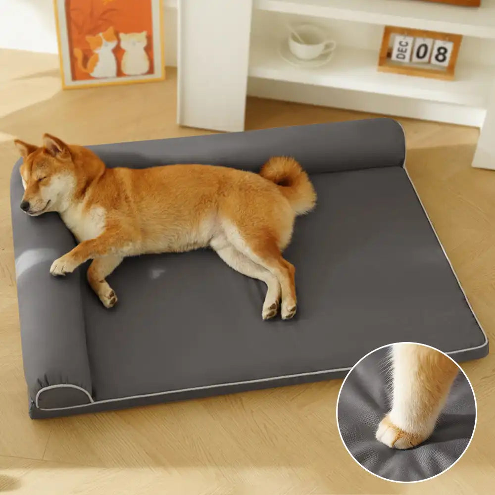 Cama ortopédica de espuma de huevo impermeable con lados de perros grandes para refugios