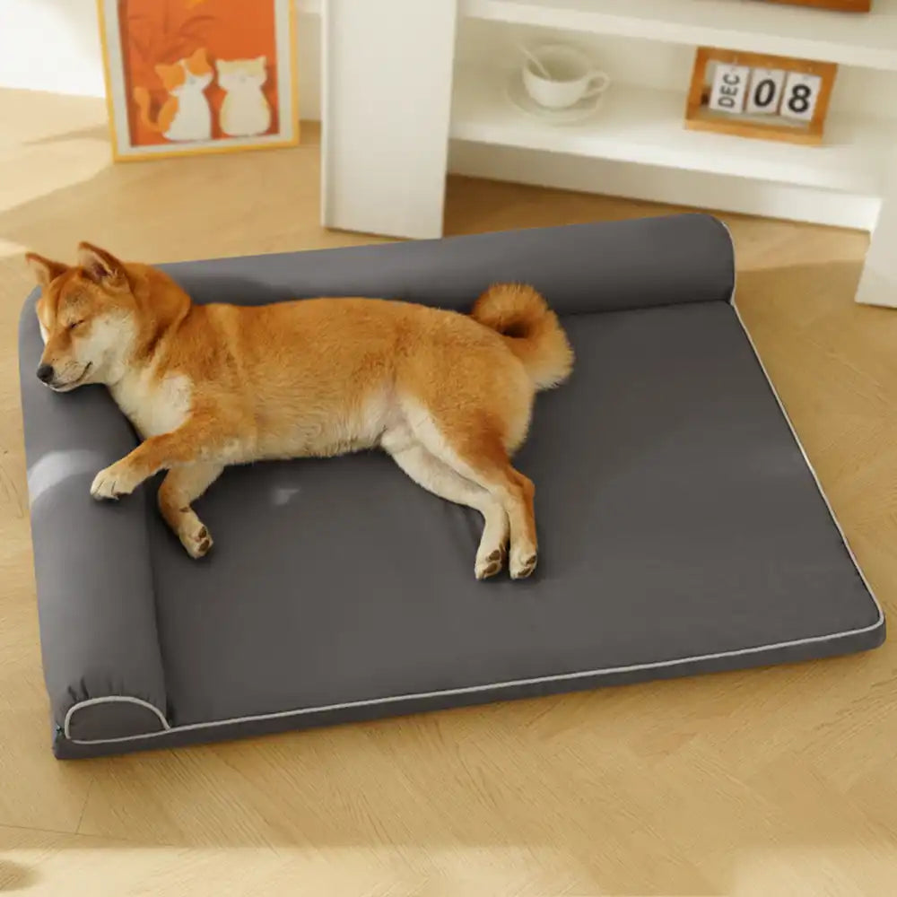 Cama ortopédica de espuma de huevo impermeable con lados de perros grandes para refugios