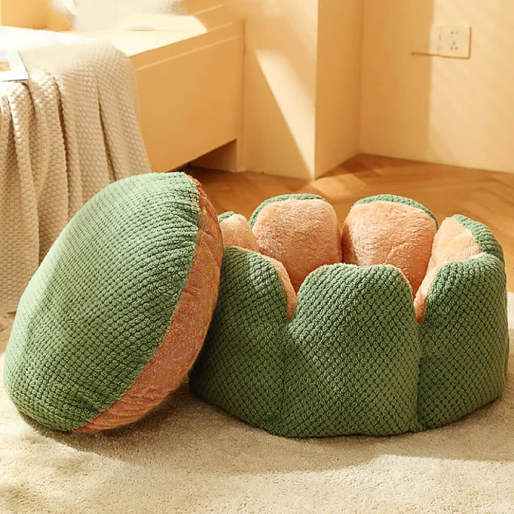 Cama cómoda para mascotas con forma de cactus