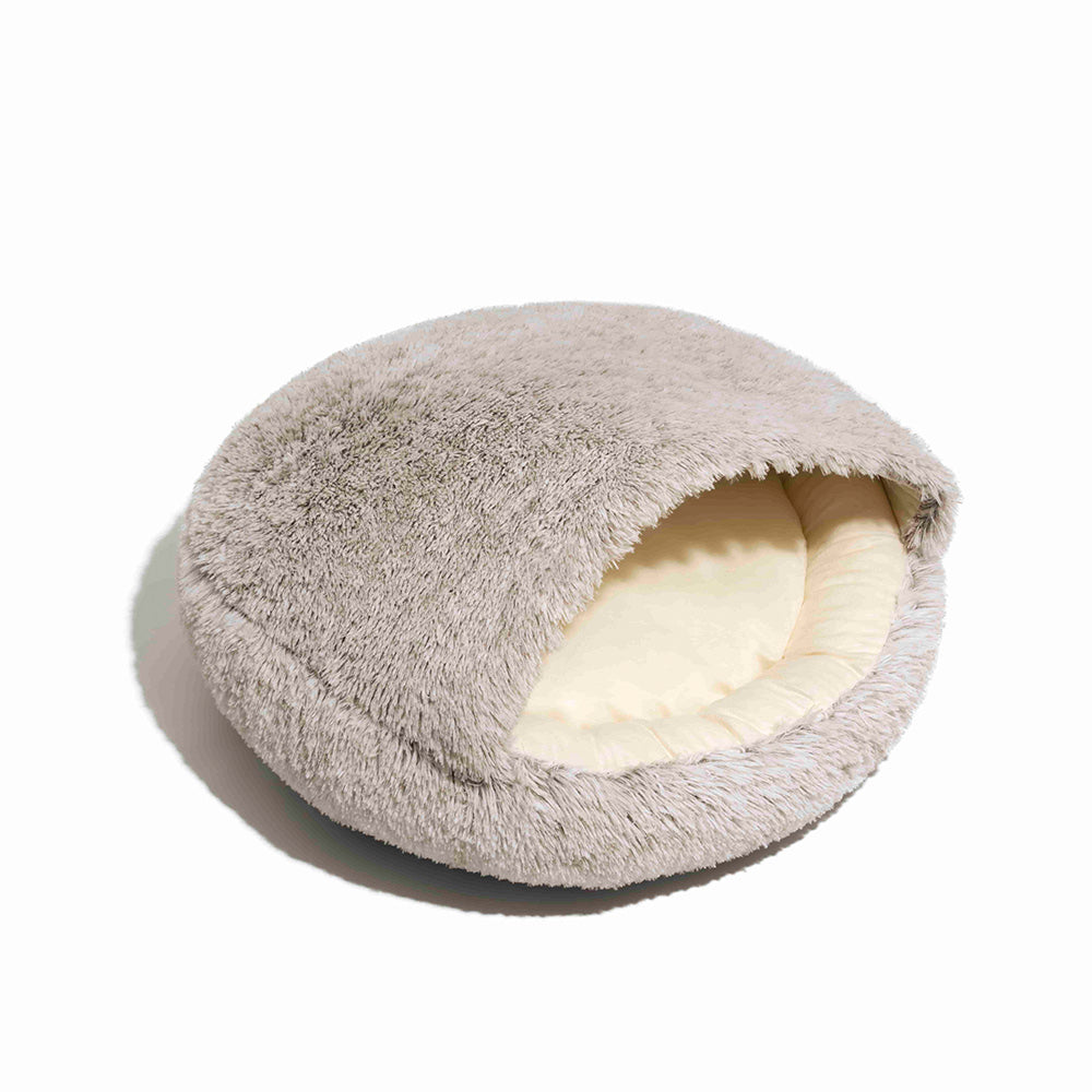 Calming Plush Semi-Enclosed Pet Nest Pita Bed For Dogs