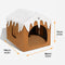 Casa de nieve navideña acogedora calidez gran casa de perros