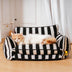 Cama de gato de doble capa de falso a rayas de moda