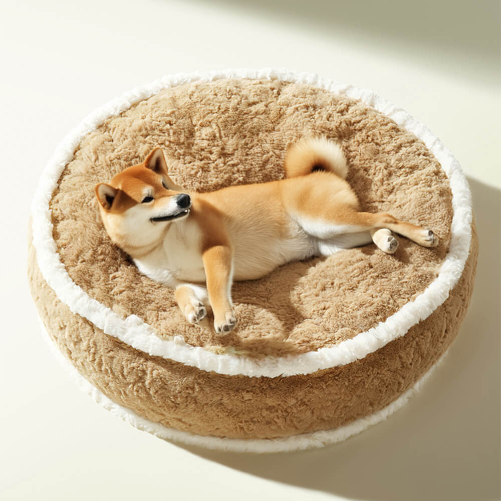 Cama para mascotas de felpa ultrasuave Cream Pie