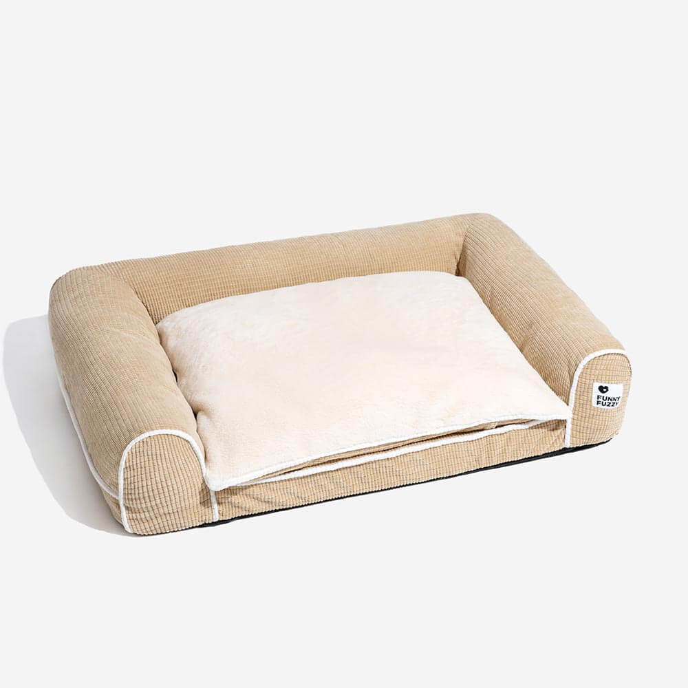 Deluxe Flannel Double-Layer Orthopedic Dog Sofa Bed