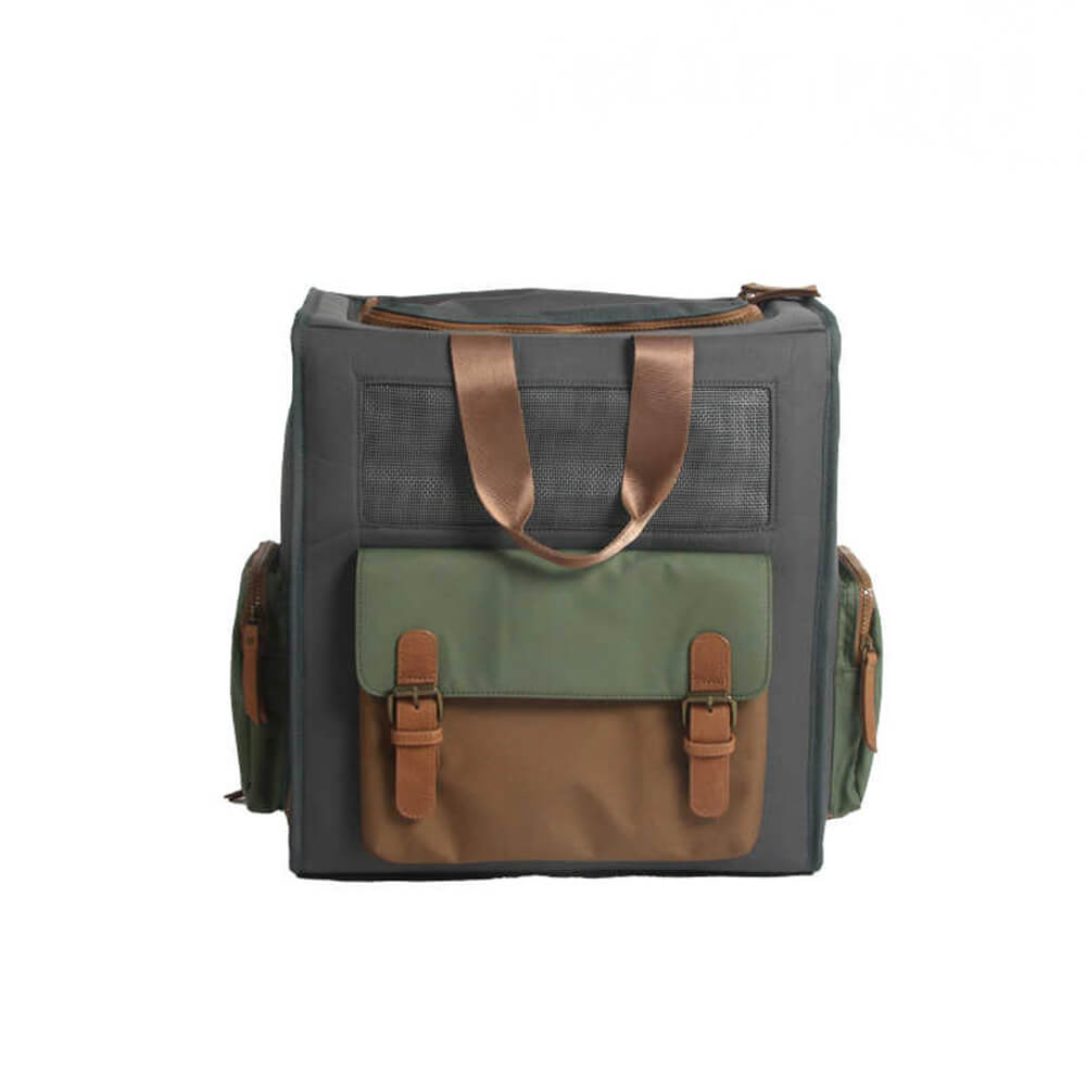 Dual-<tc>Color</tc> Mochila para transportar mascotas al aire libre, de lona impermeable y transpirable