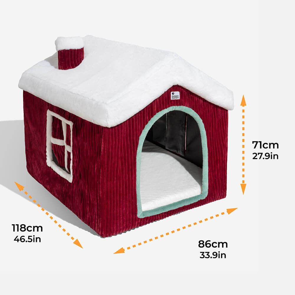 Gingerbread Snow House Pet Tent Detachable Large Dog House