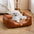 Luxury Faux Leather Waterproof Removable Dog Sofa Bed