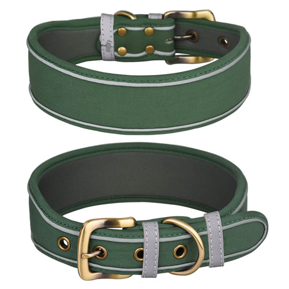 Collar de perros de microfibra de falso suave reflectante impreso