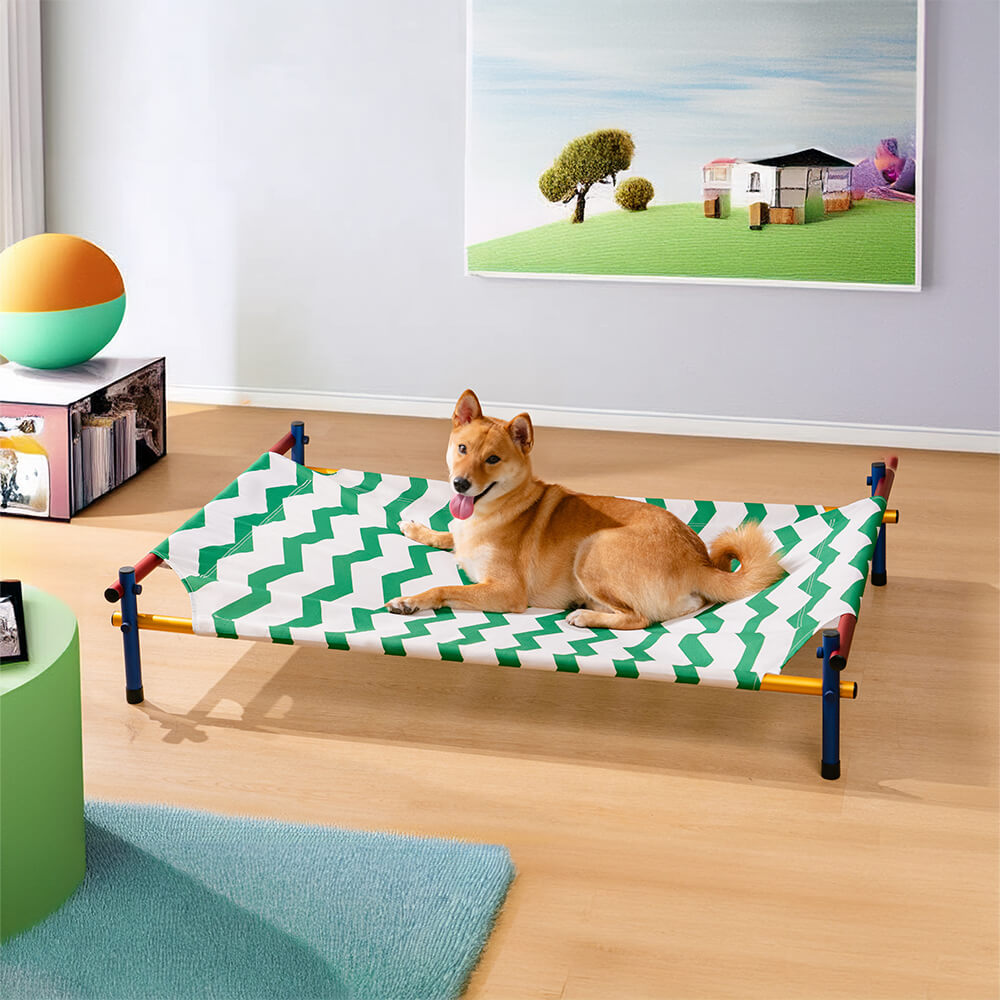 Vibrant Summer Print Style Aluminum Elevated Dog Bed - Summer Paradise