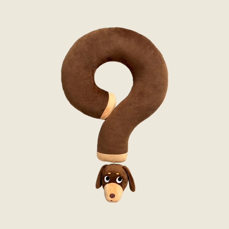 Funny Question Mark Shaped Spine-Support Pillow Dog Sleep Pillow