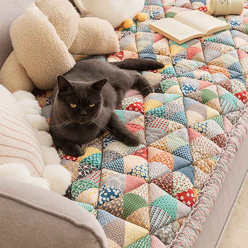 <tc>Funda protectora para sofá, Tapete de sofá de algodón con estilo de jardín</tc>