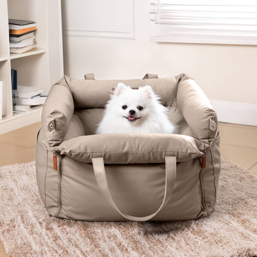 Cama elevadora para asiento de coche para perros de piel sintética de lujo - Urban Voyager