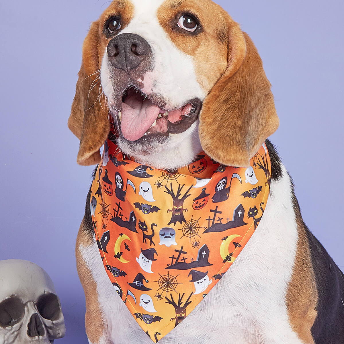 Bandanas para perros con baberos triangulares de fantasma de calabaza de Halloween