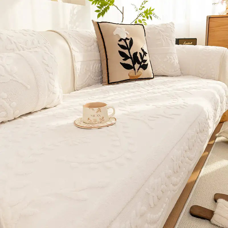 Chenille Art Corrugated Breatable No-Slip Couch Cover Coach
