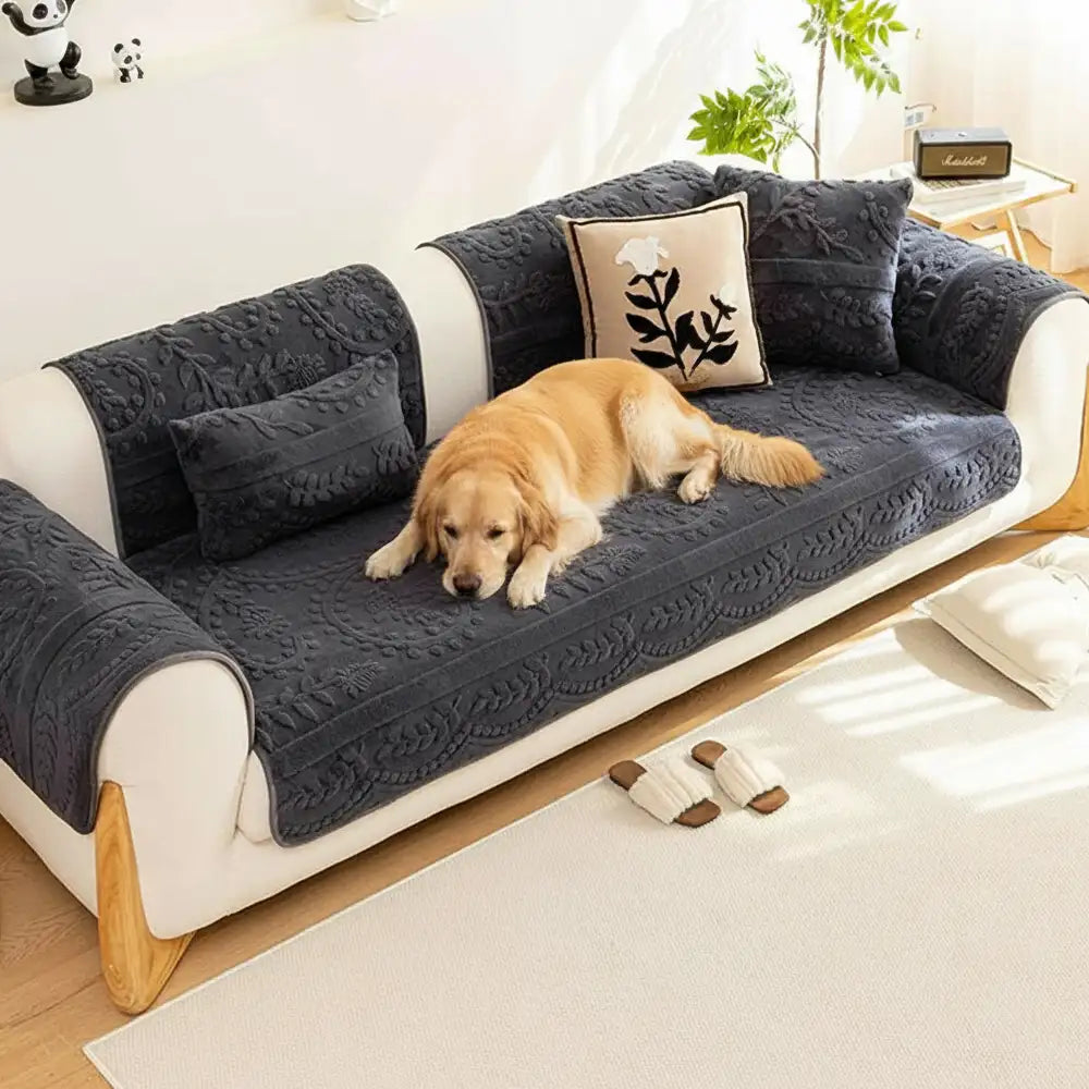 Chenille Art Corrugated Breatable No-Slip Couch Cover Coach