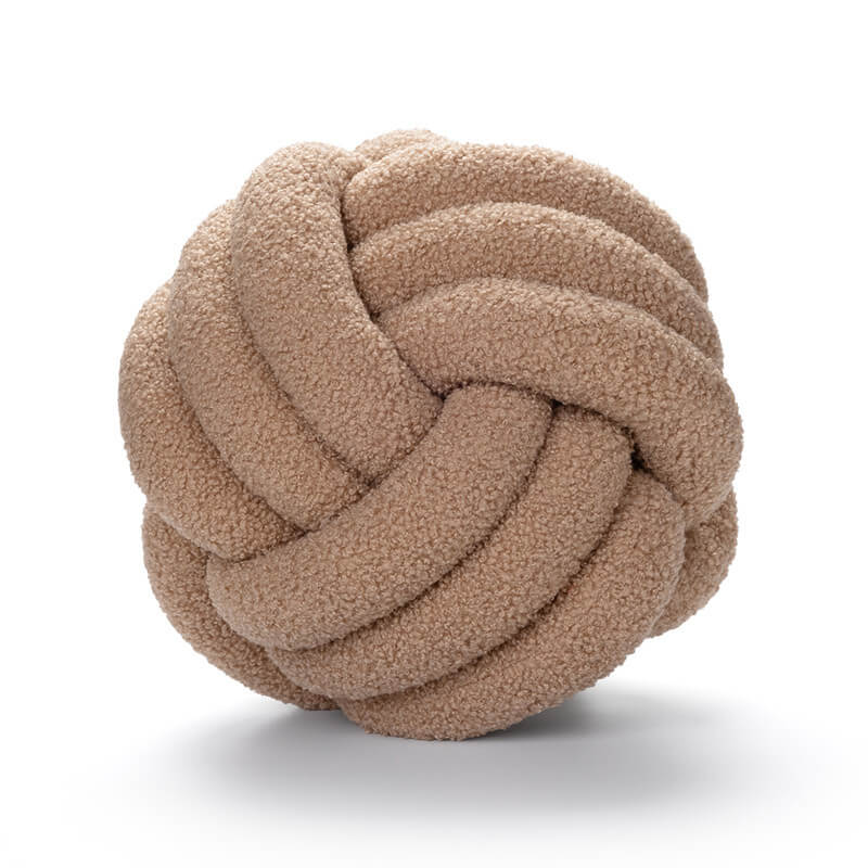 Cojín de sofá de bola anudada de lana de punto