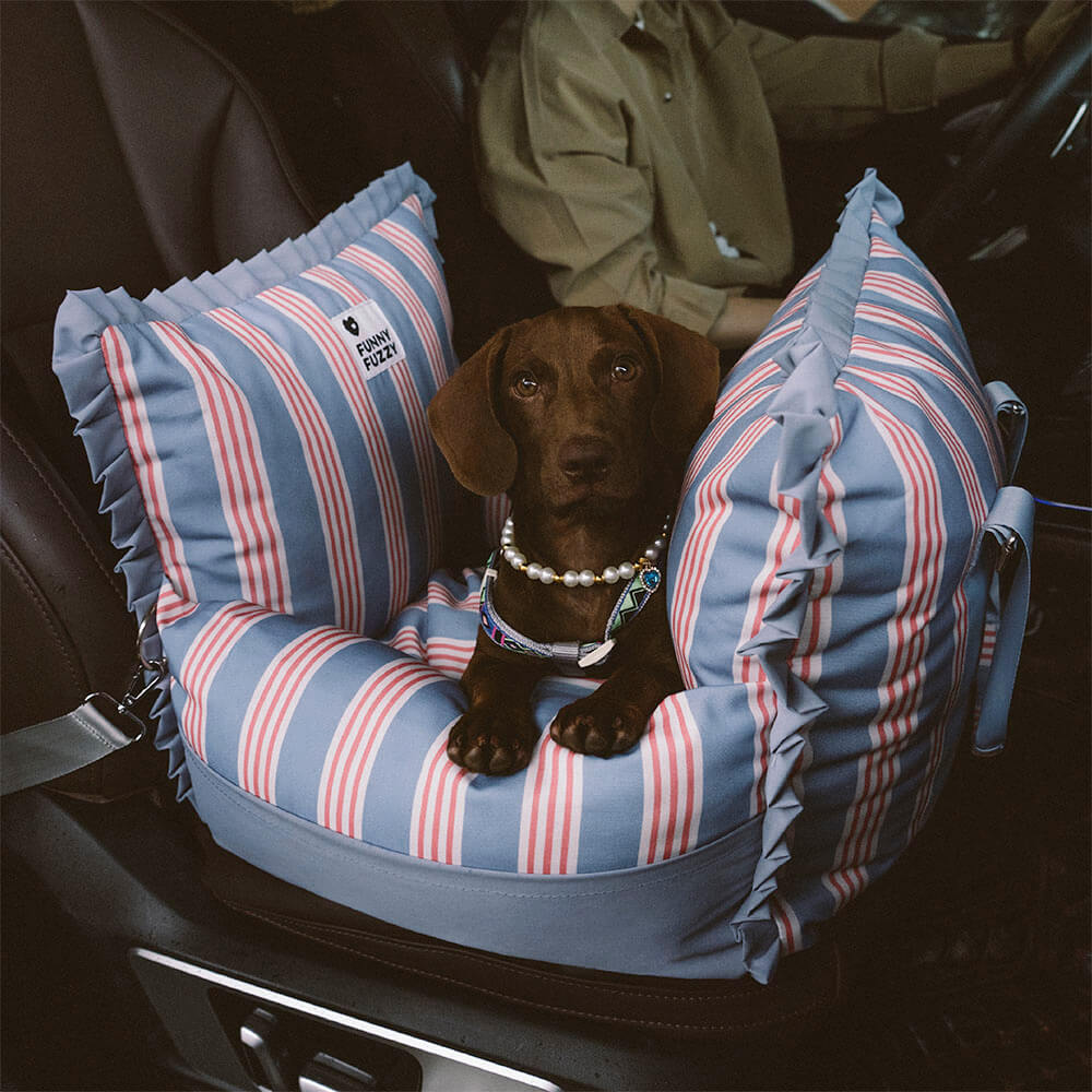 Elevador de asiento de coche para perros impermeable de seguridad de viaje con rayas de encaje