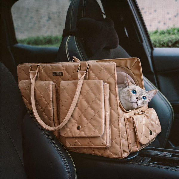 Bolsa de gato de viaje compartido de gato humano y elegante con elegantes con elegantes