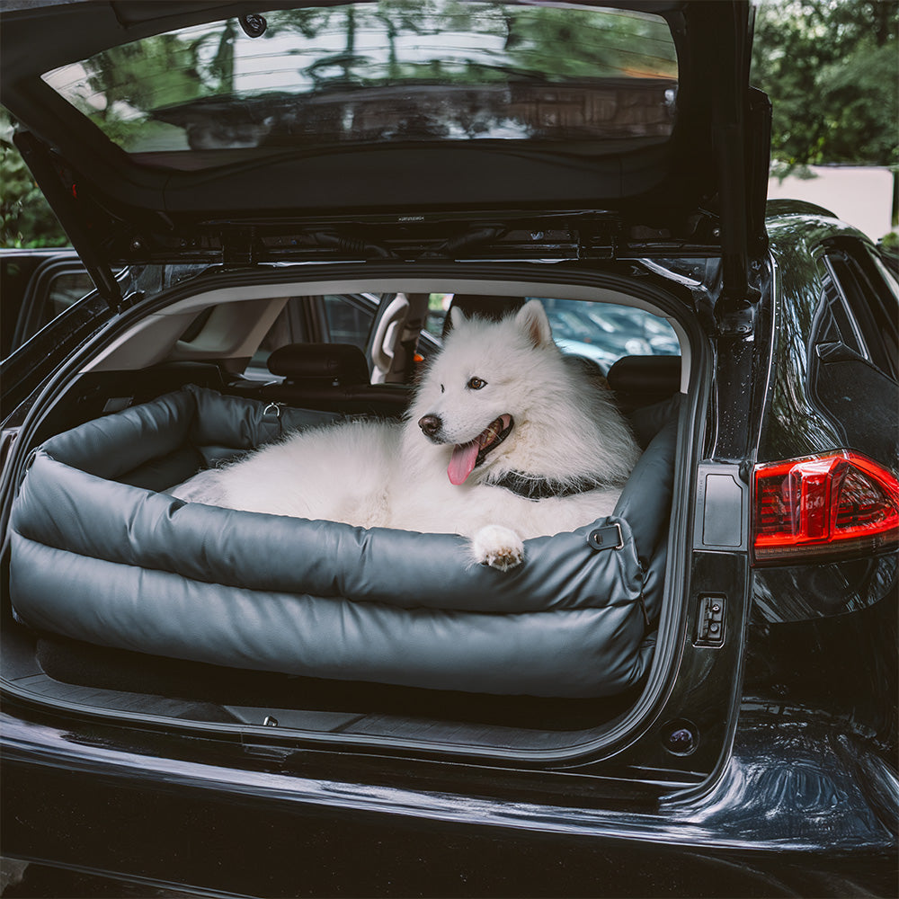 Cama elevadora grande de lujo con asiento de coche para perros de piel sintética - Urban Voyager