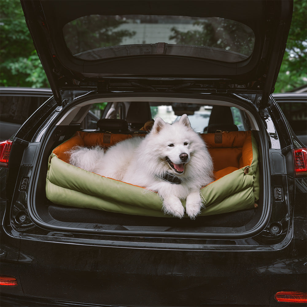 Cama elevadora grande de lujo con asiento de coche para perros de piel sintética - Urban Voyager