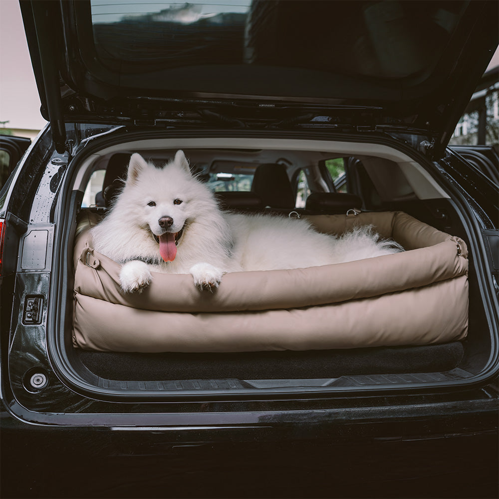 Cama elevadora grande de lujo con asiento de coche para perros de piel sintética - Urban Voyager