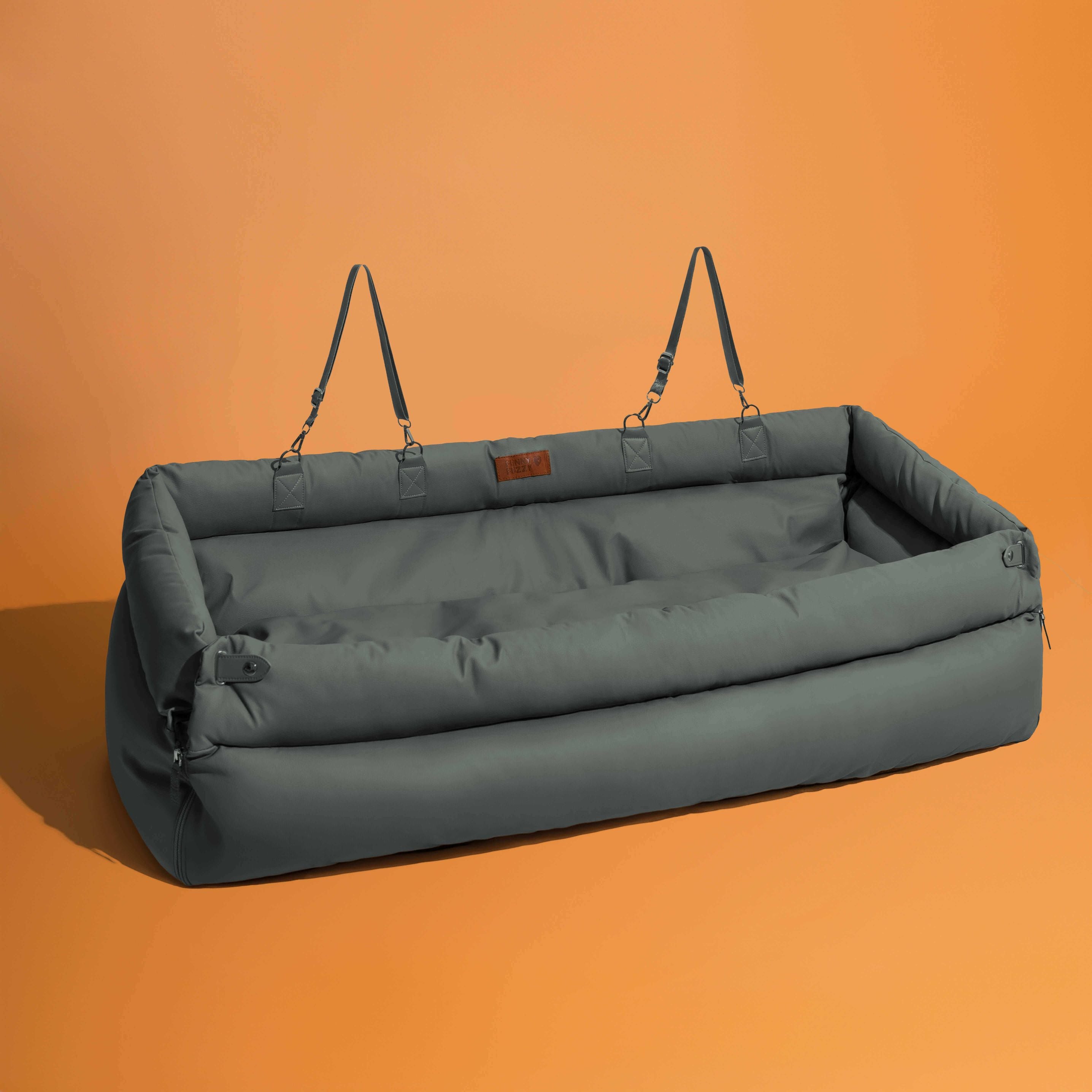 Cama elevadora grande de lujo con asiento de coche para perros de piel sintética - Urban Voyager