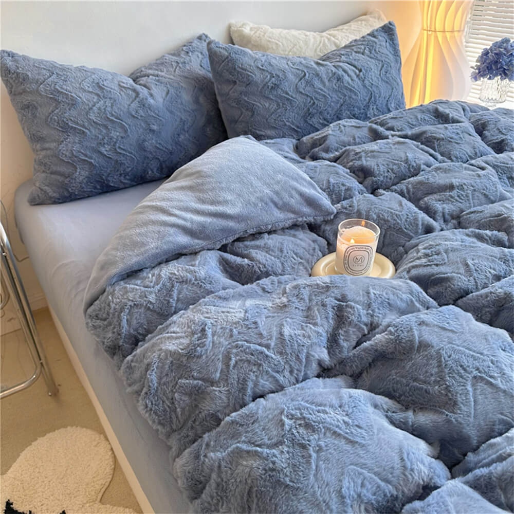 Wavy Textured Luxury Plush Bed Sheet Set