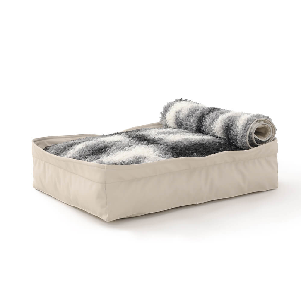 Multifunctional Faux Lambswool & Leather Pet Nest Dog Bed
