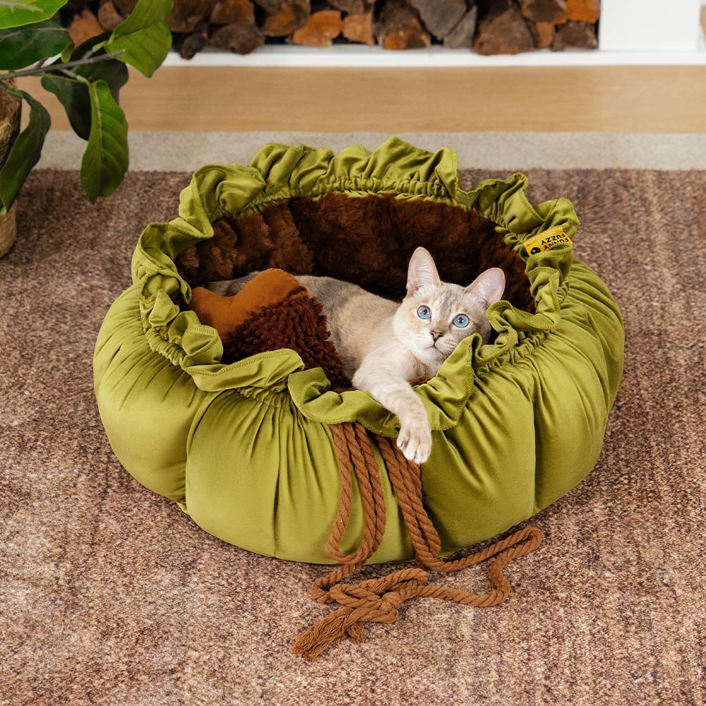 Nature-Inspired Adjustable Calming Cat Bed - Plush Nest