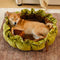 Cama de perros calmante ajustable inspirada en la naturaleza - Nido de felpa