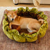 Cama de perros calmante ajustable inspirada en la naturaleza - Nido de felpa