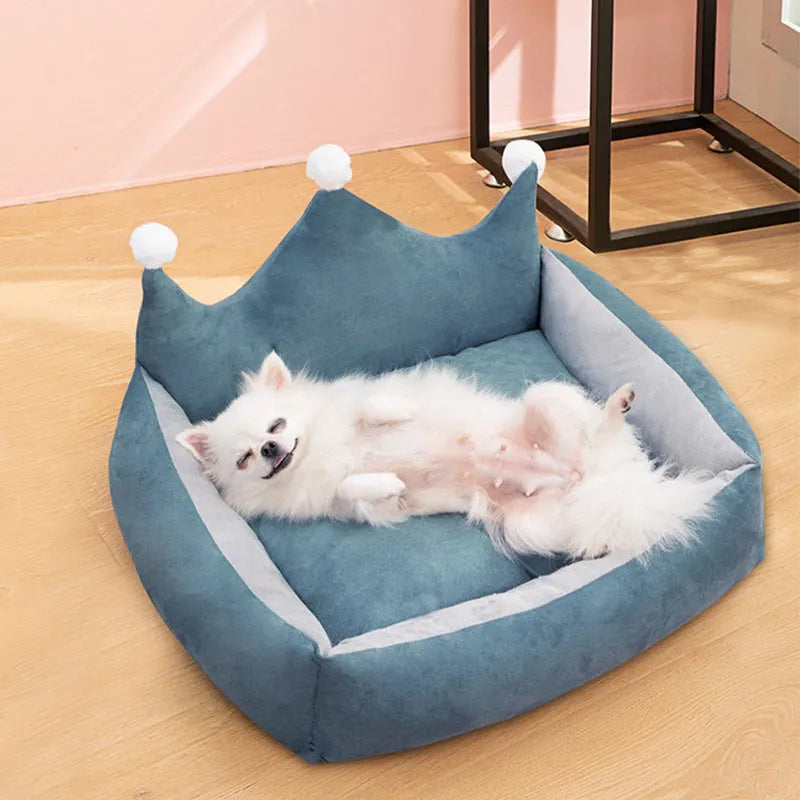 Pet Crown Bed Sofá cama para perros de gamuza suave