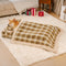 Vintage Plaid Plush Detachable Orthopedic Dog Bed with Pillow - Puppy Snug