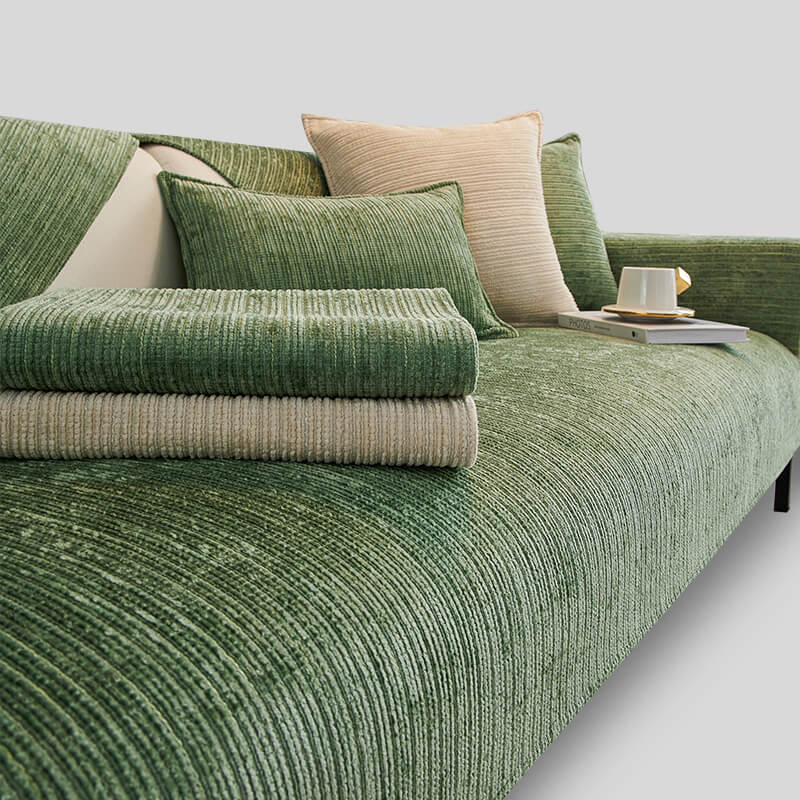 Funda de sofá protectora resistente a los arañazos de chenilla de color sólido simple